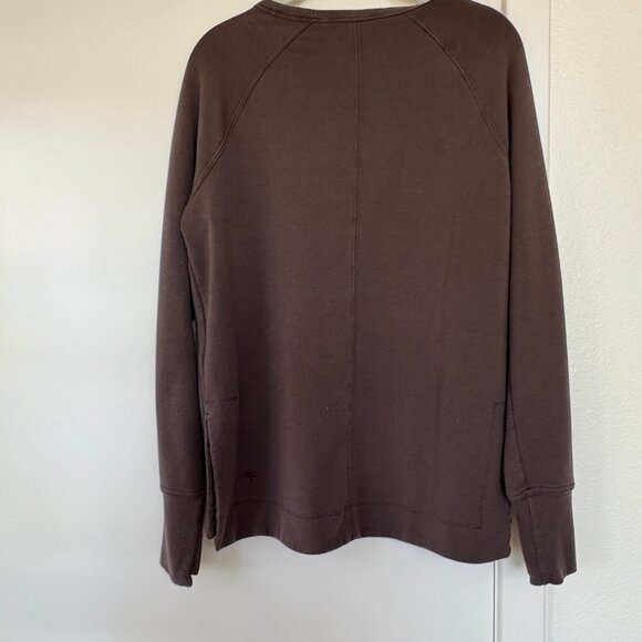 Athleta Long-Sleeve Crew Neck Lightweight Sweatshirt in Mauve, Size XS - Picture 2 of 8